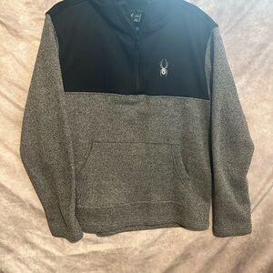 Spyder Men's Black and Gray Zip-Up Sweater